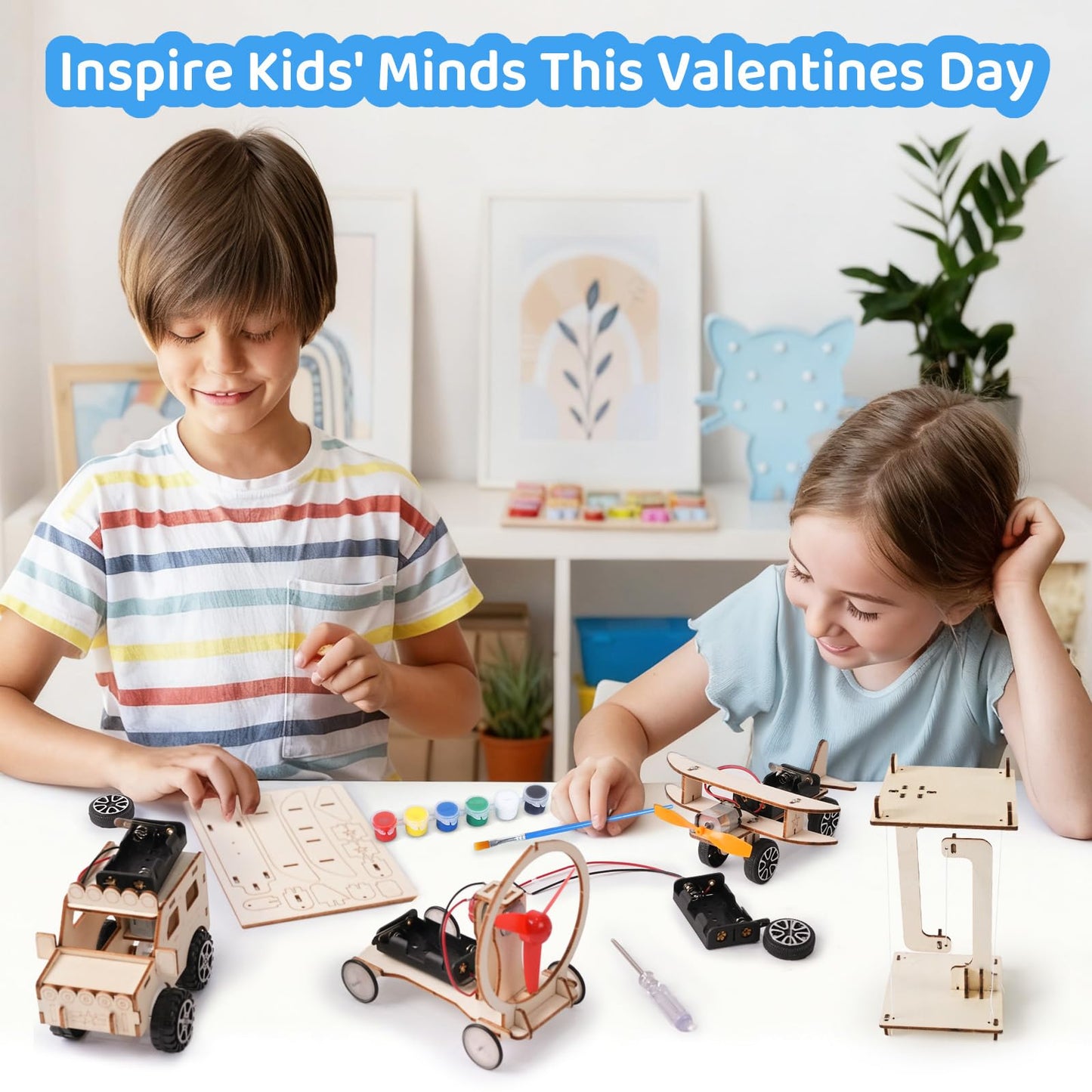 Zesua 24-Pack Valentines Day STEM Kits for Kids – DIY Science Crafts & Cards