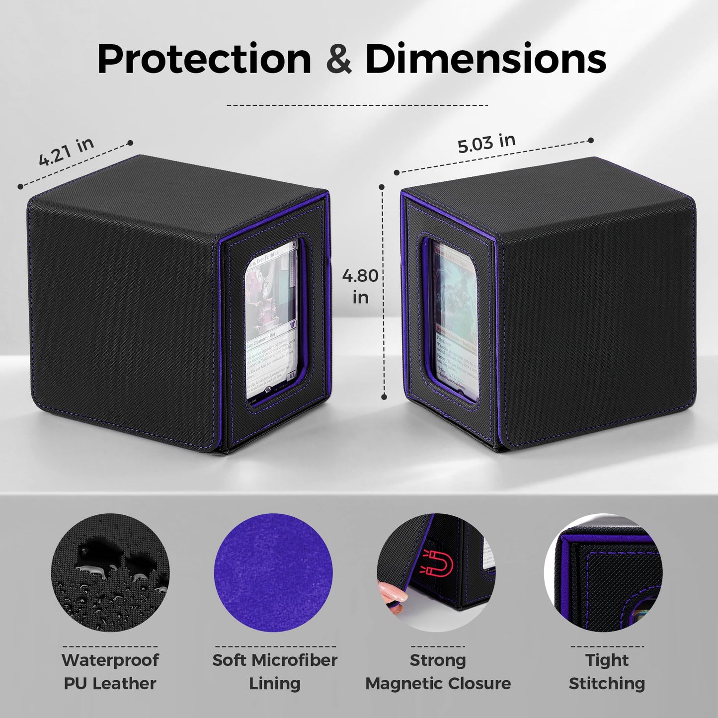 Zettokete MTG Commander Deck Box – Patented Dual Display Windows, 100+ Cards, Dice Tray