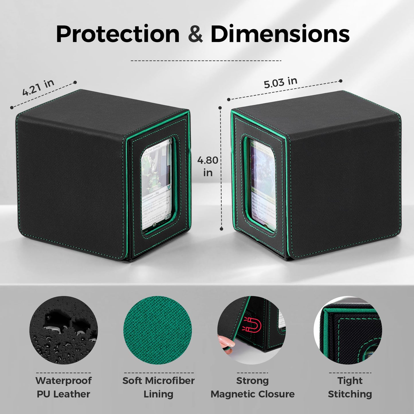 Zettokete MTG Commander Deck Box – Patented Dual Display Windows, 100+ Card Capacity, Dice Tray