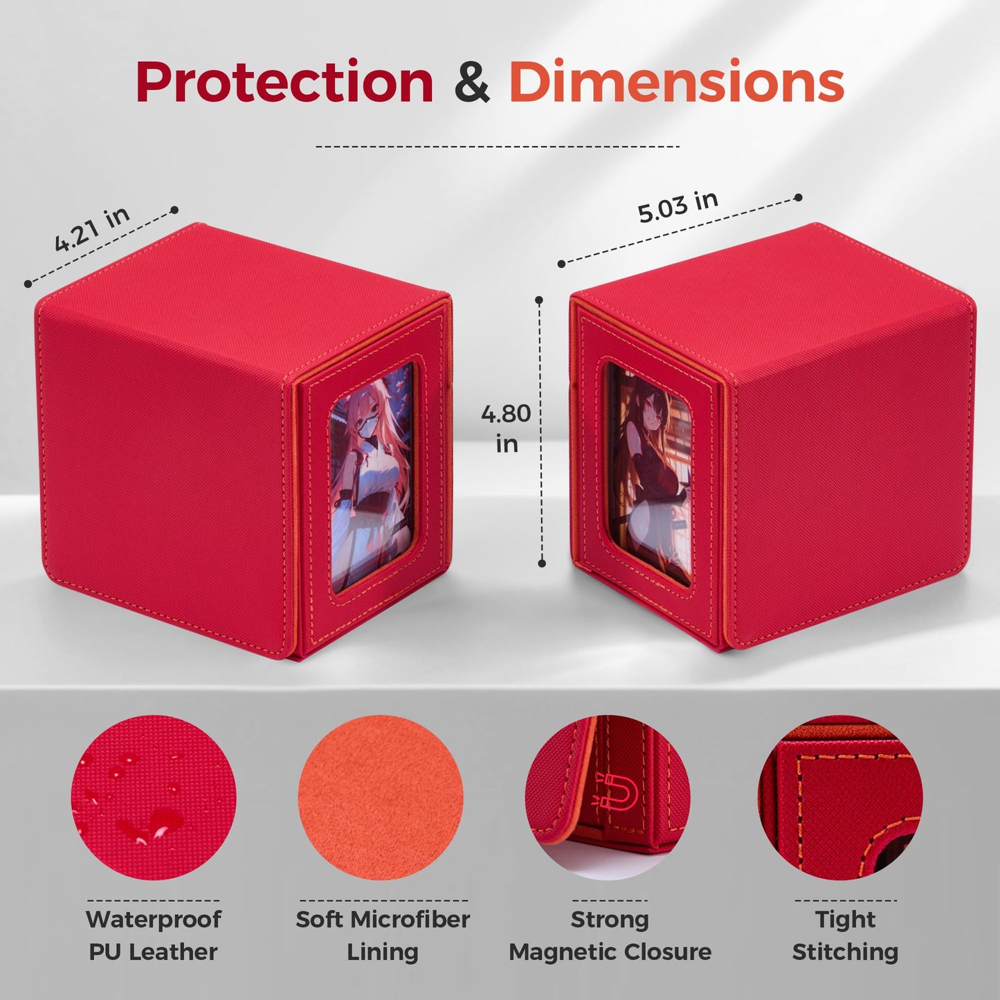Zettokete MTG Commander Deck Box – Patented Dual Display Windows, 100+ Sleeved Cards
