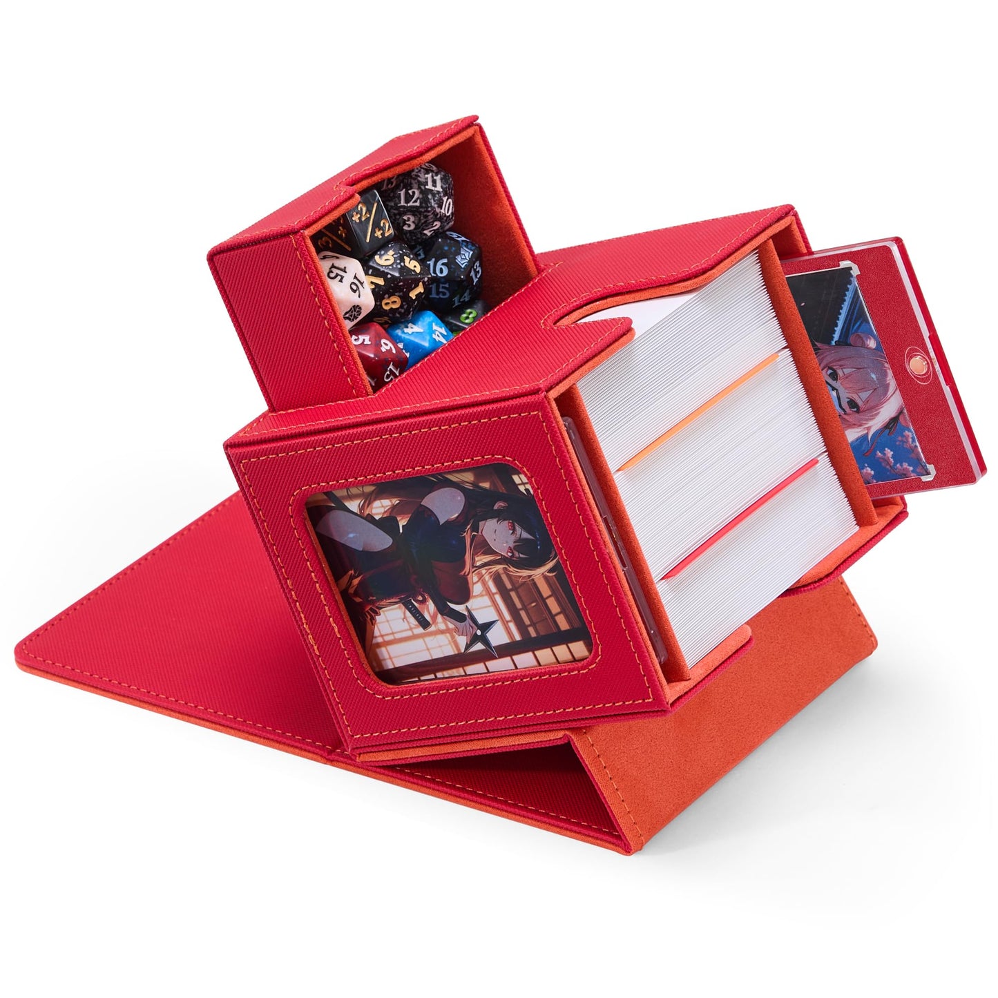 Zettokete MTG Commander Deck Box – Patented Dual Display Windows, 100+ Sleeved Cards