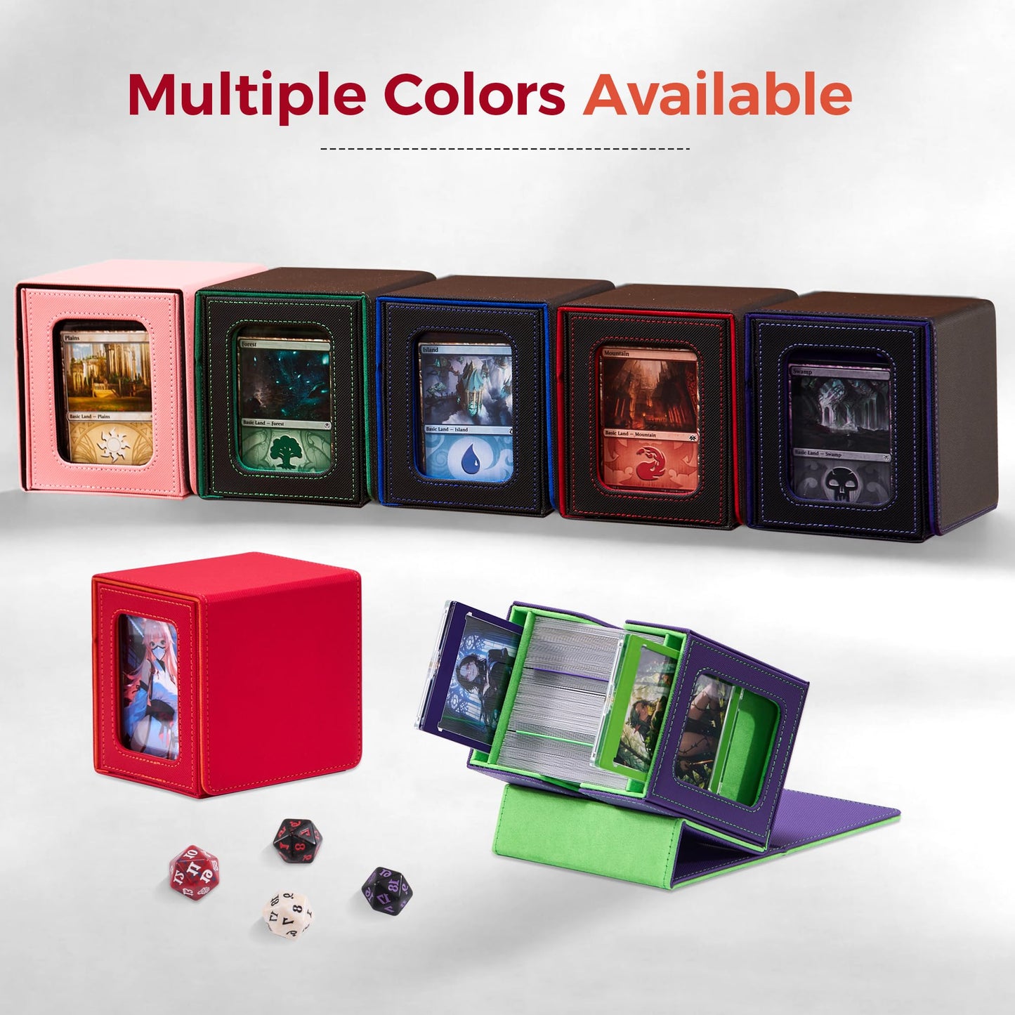 Zettokete MTG Commander Deck Box – Patented Dual Display Windows, 100+ Sleeved Cards