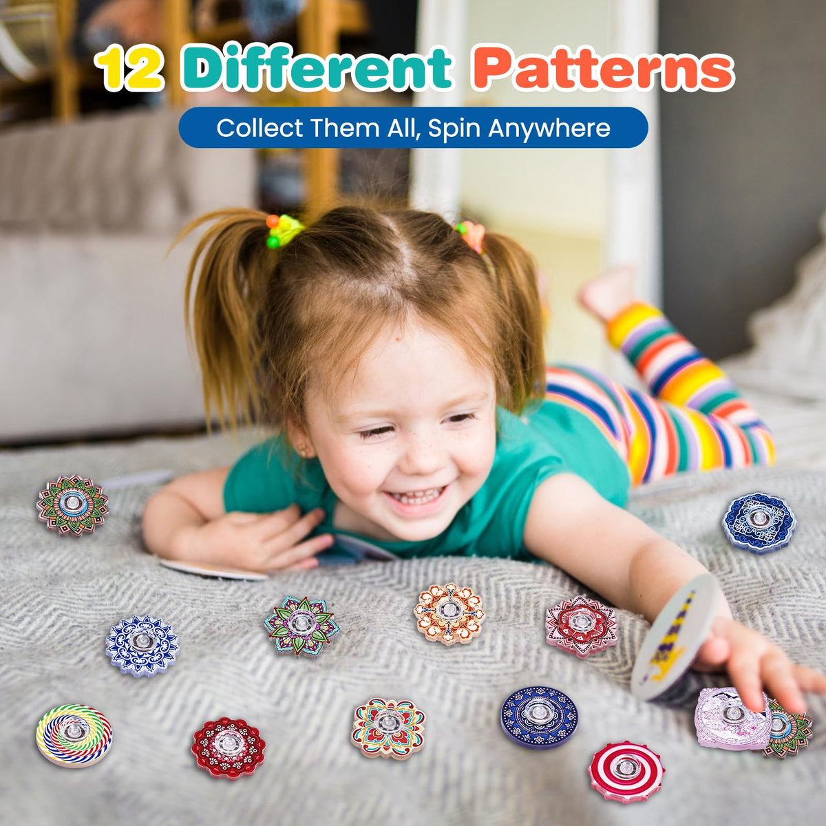 ZEZUCUN 24 Pack Fidget Spinners Bulk – Mini Spin Toys for Kids & Adults, Party Favors & Classroom Prizes