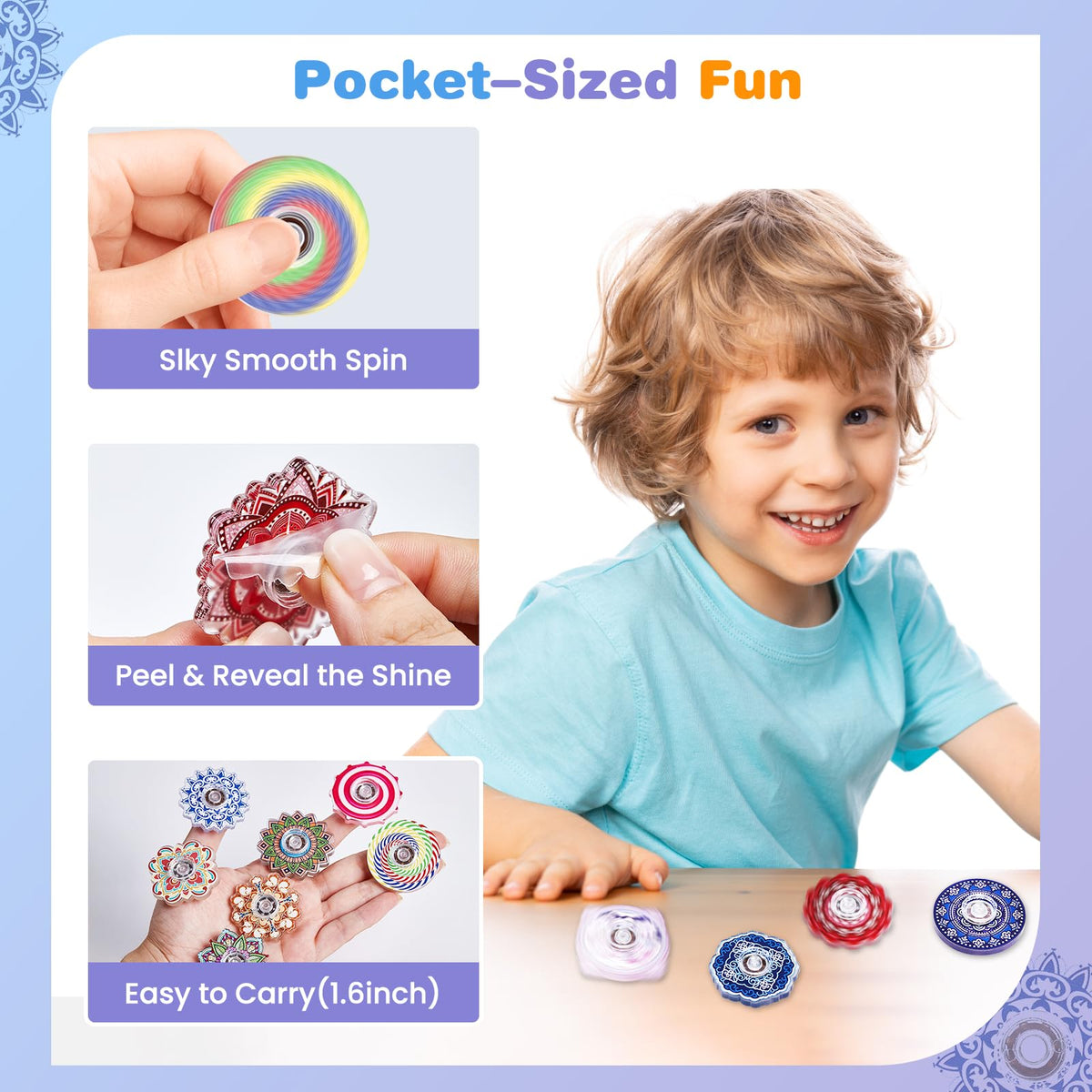 ZEZUCUN 24 Pack Fidget Spinners Bulk – Mini Spin Toys for Kids & Adults, Party Favors & Classroom Prizes