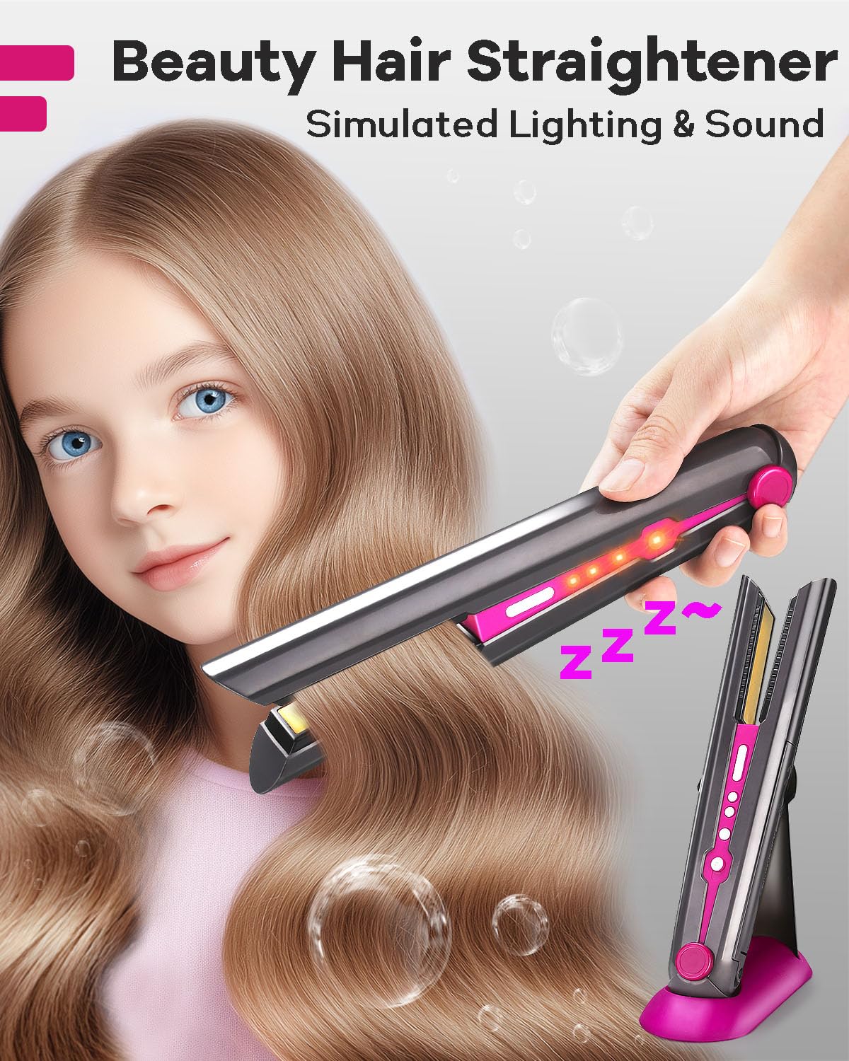 ZFSZSY Hair Salon Toy Kit for Girls – Realistic Dryer, Curling Iron & Styling Set with Sound