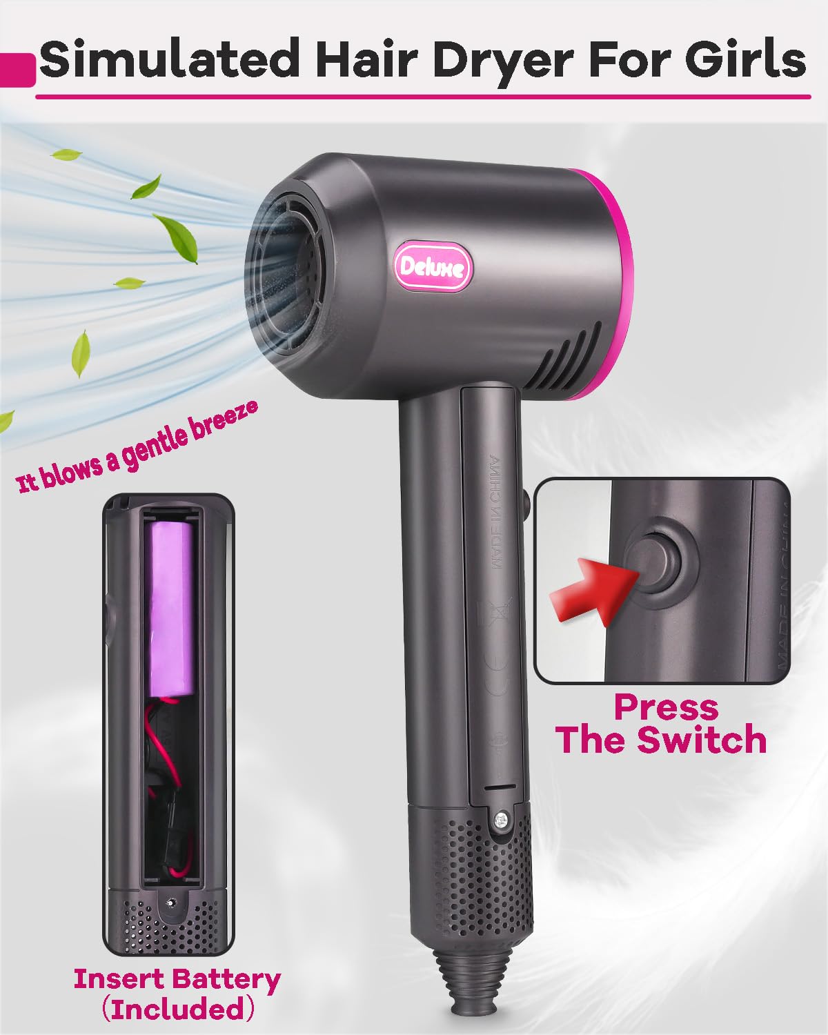 ZFSZSY Hair Salon Toy Kit for Girls – Realistic Dryer, Curling Iron & Styling Set with Sound