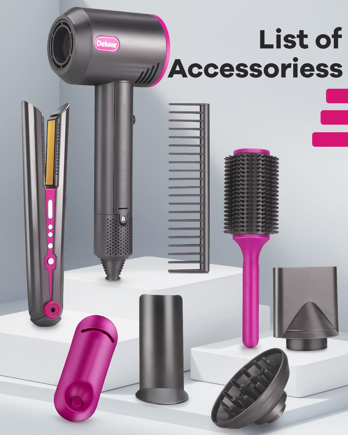 ZFSZSY Hair Salon Toy Kit for Girls – Realistic Dryer, Curling Iron & Styling Set with Sound