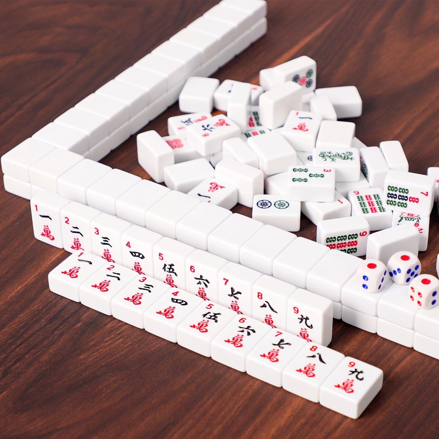 ZGME American Mahjong Set — 166 Tiles, Brown Bag, 4 All-In-One Pushers & Racks