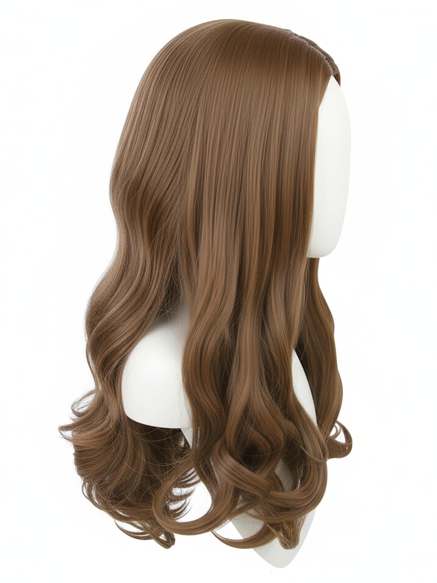 ZGXYZXMY Brown Wig for Girls – Long Wavy Middle Part, Synthetic Cosplay Wig