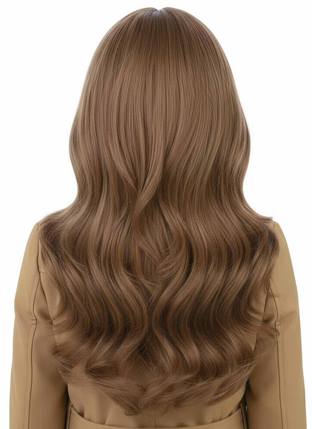 ZGXYZXMY Brown Wig for Girls – Long Wavy Middle Part, Synthetic Cosplay Wig