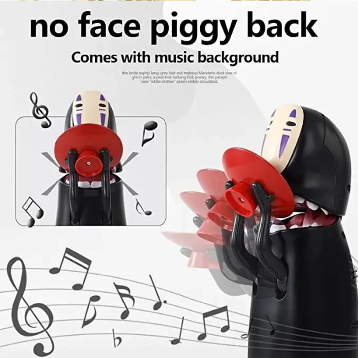 Zhanjiadm No Face Coin Bank – Auto Eating Piggy Bank for Kids (Black)