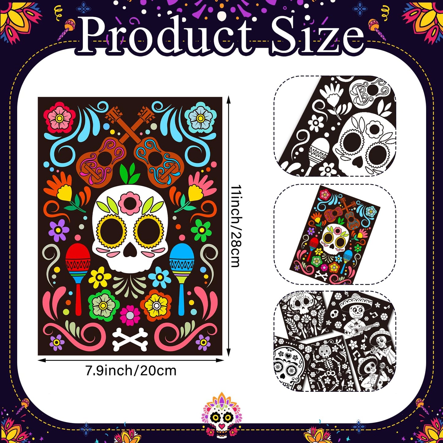 Zhanmai 30 Pcs Color Your Own Day of the Dead Posters – DIY Kids Crafts