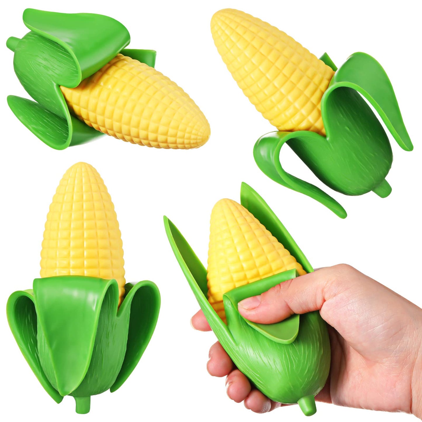 Zhanmai 4 Pcs Fake Banana Toy - Corn-Style Stretchy Fidget Toys for Kids