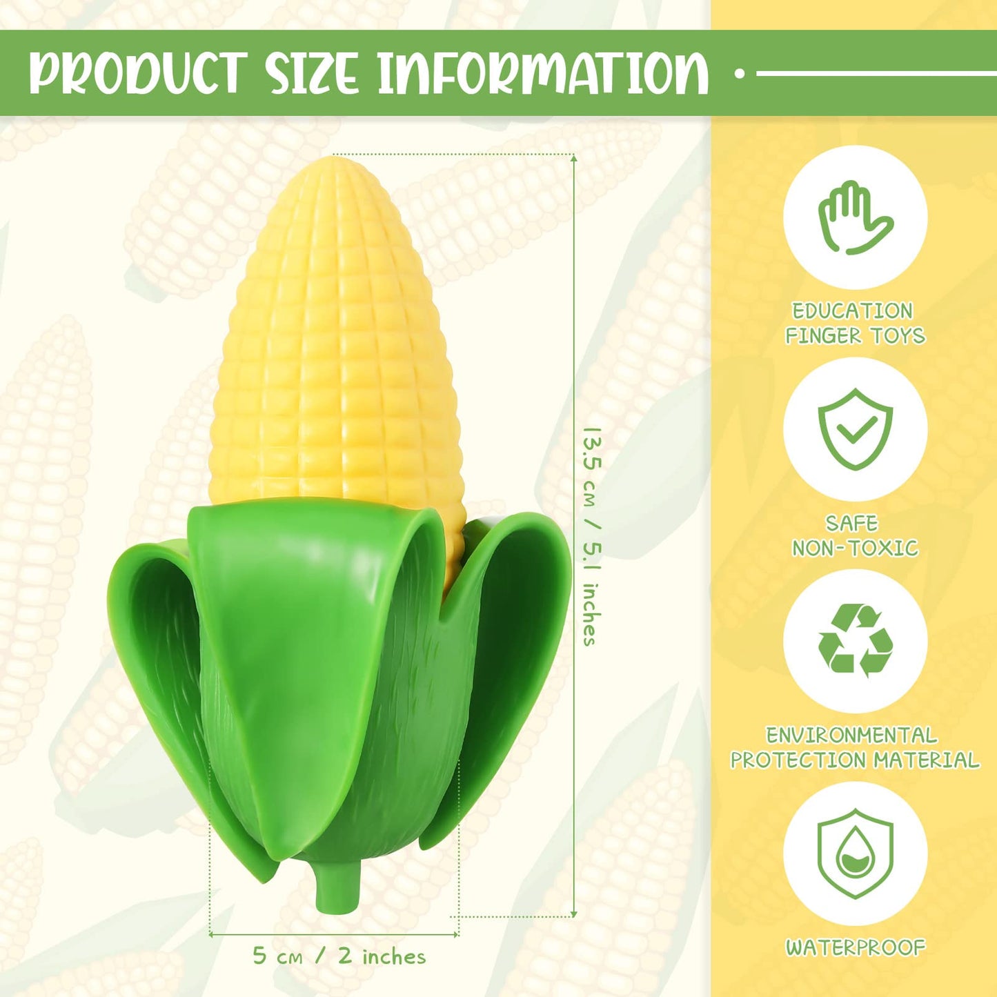 Zhanmai 4 Pcs Fake Banana Toy - Corn-Style Stretchy Fidget Toys for Kids