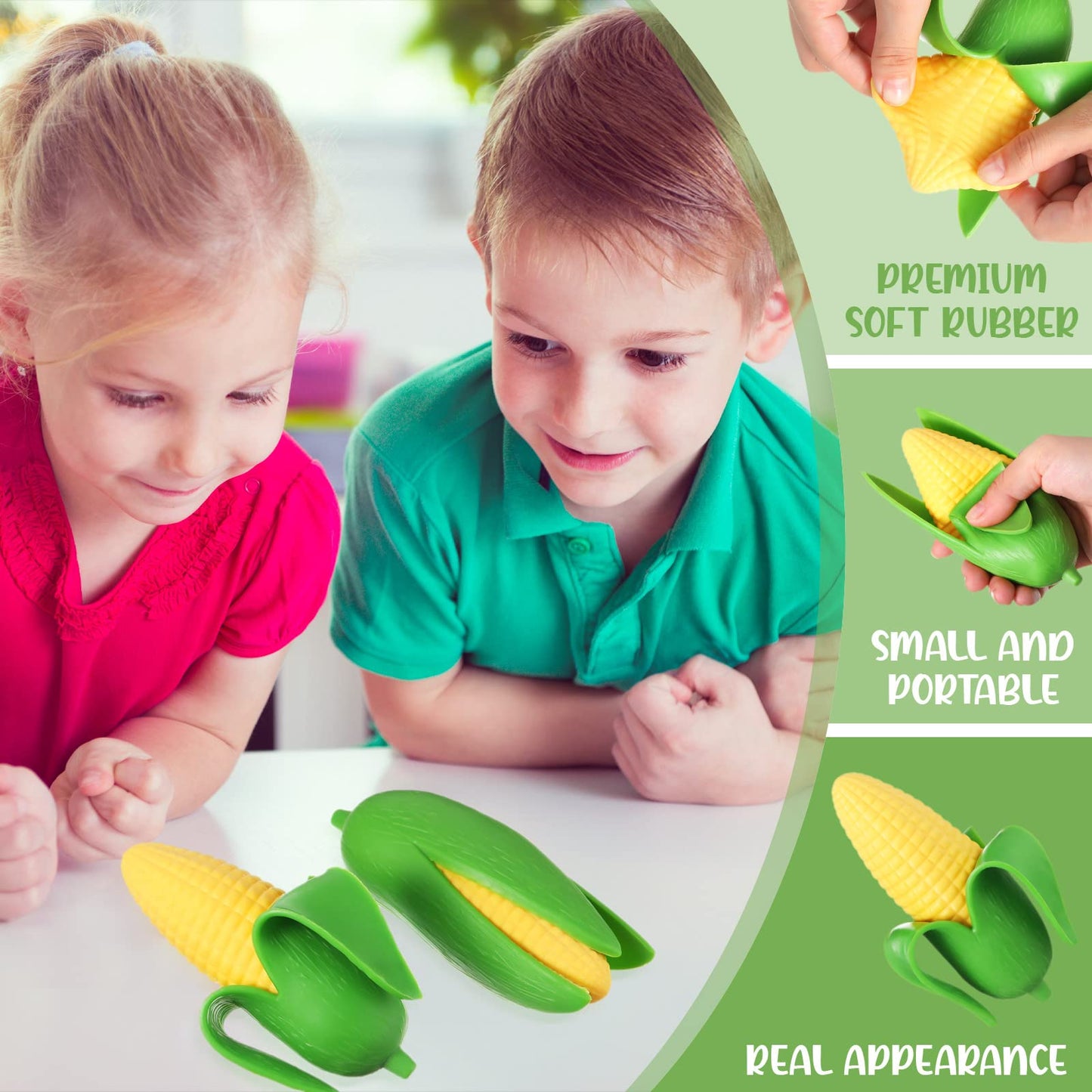 Zhanmai 4 Pcs Fake Banana Toy - Corn-Style Stretchy Fidget Toys for Kids