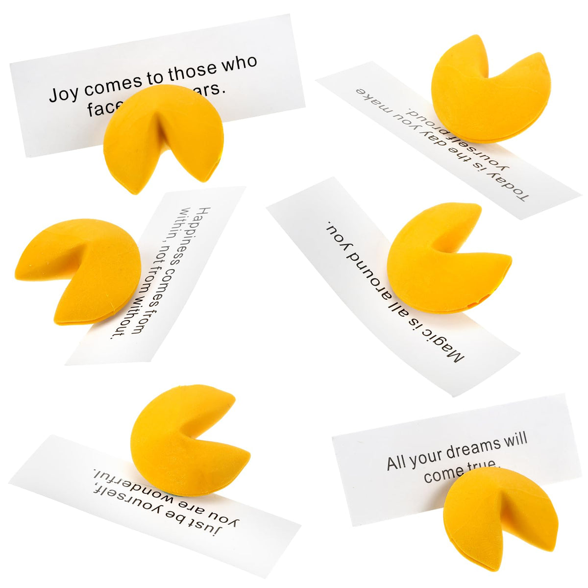 Zhanmai 48-Pack Yellow Fortune Cookie Erasers – Cute Mini Rubber Party Favors