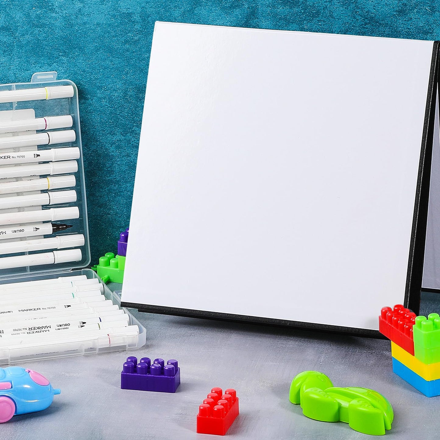 Zhanmai 4 Pcs Folding Blank Game Board – 20x20 Inch DIY Quad Fold Dry-Erase Board for Family, School & Classroom Activities