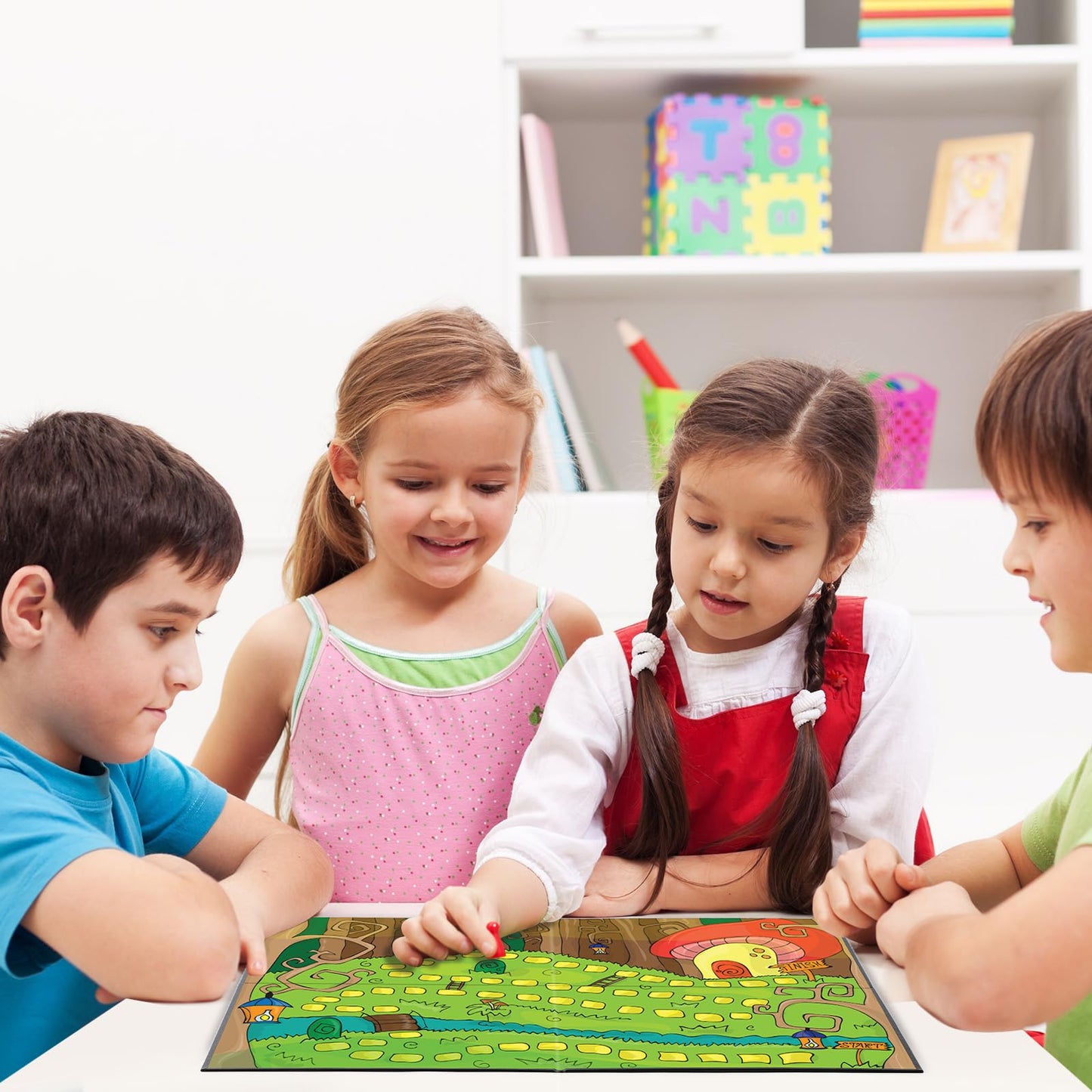 Zhanmai 4 Pcs Folding Blank Game Board – 20x20 Inch DIY Quad Fold Dry-Erase Board for Family, School & Classroom Activities
