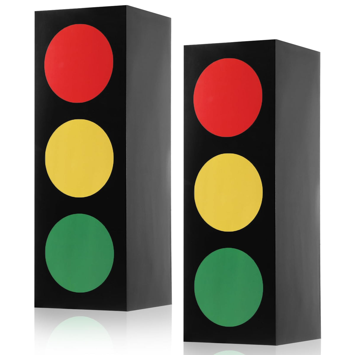 Zhanmai 2 Pcs Traffic Light Favor Boxes – 17'' Table Topper for Car, Transportation & Construction Parties