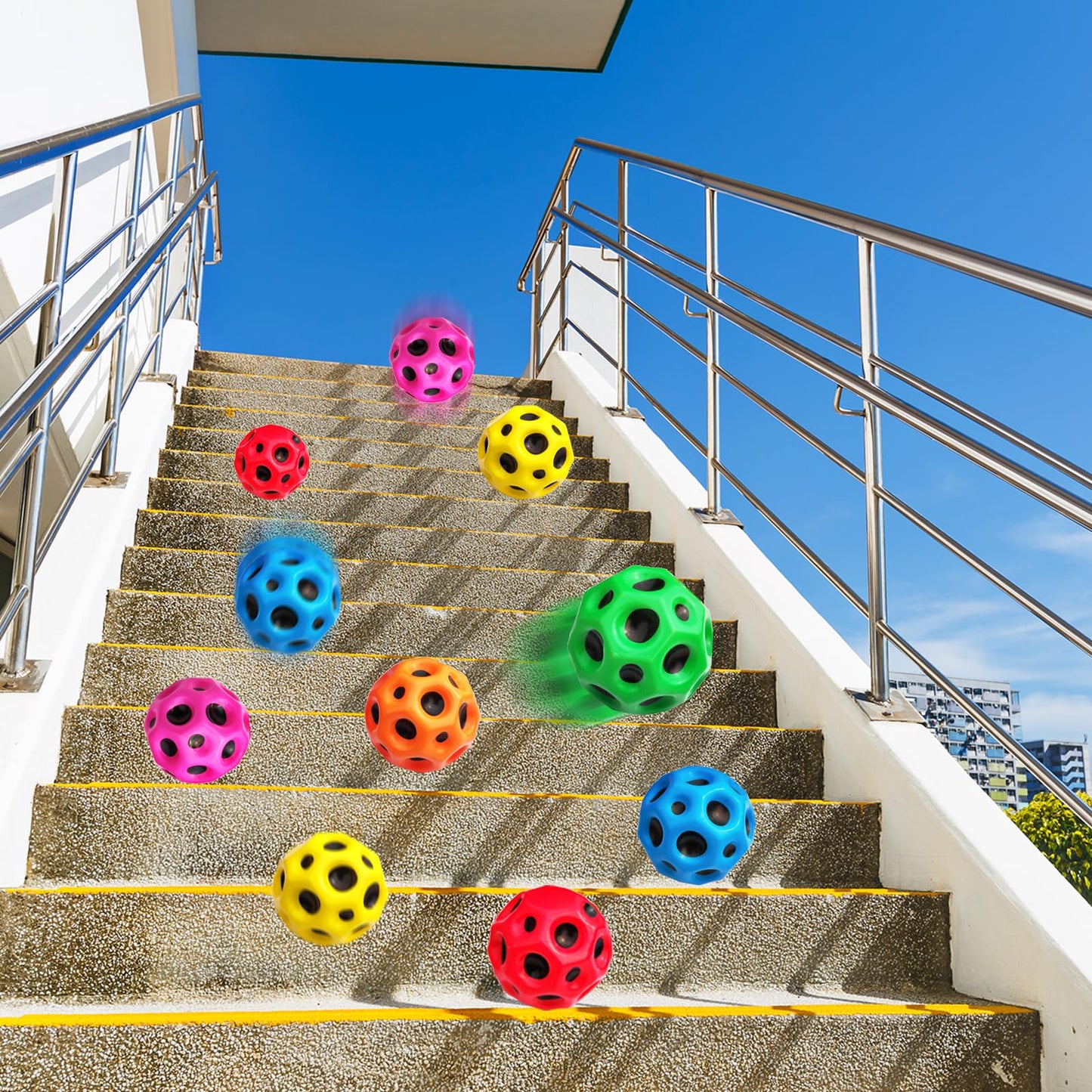 ZHEBAG Bouncy Ball 12 Pack — Colorful Foam Jump Balls for Kids, High Bounce