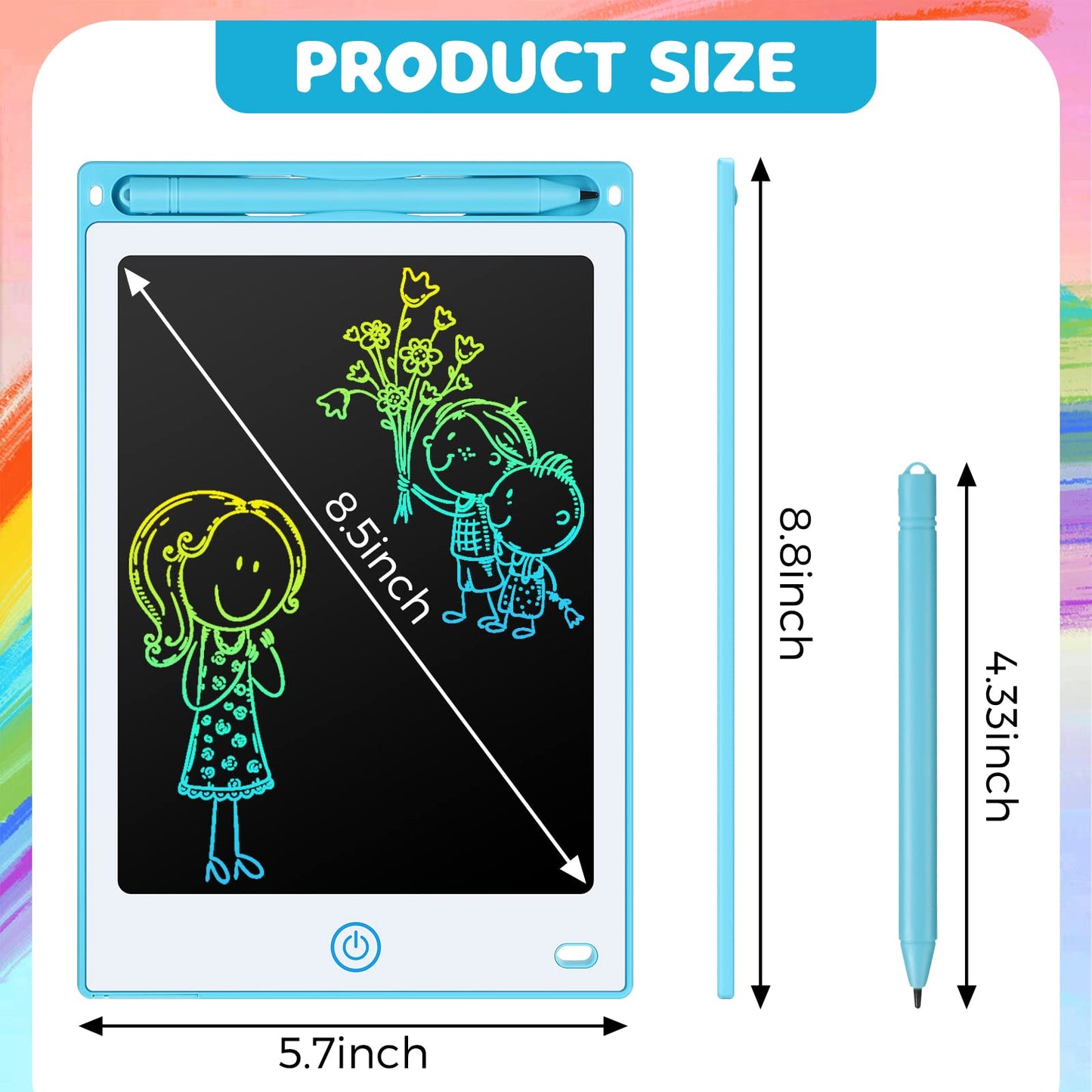 Zhehao 32 Pcs LCD Writing Tablet Set – 8.5-Inch Colorful Doodle Boards for Kids (Ages 3-10)