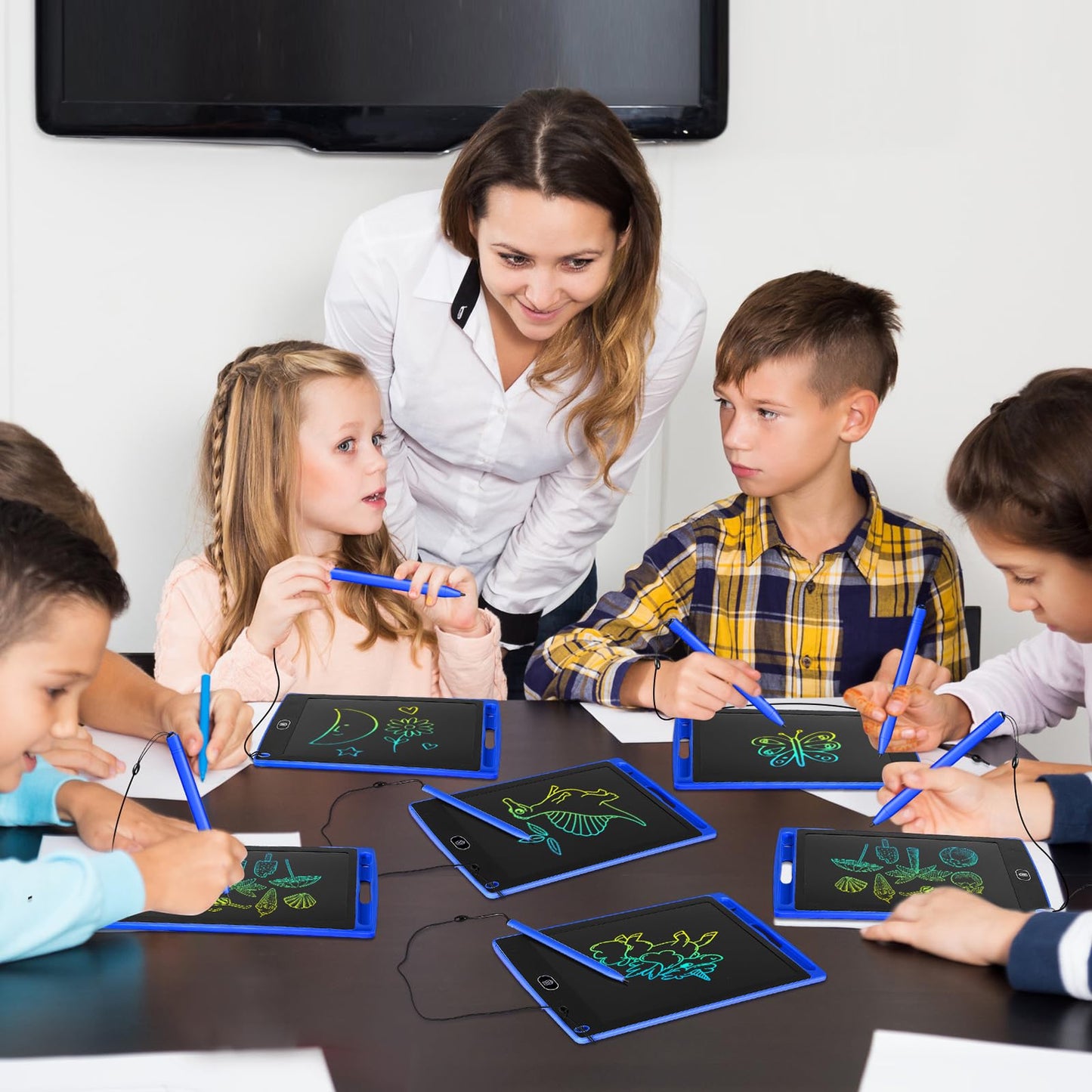 Zhehao 32-Piece LCD Writing Tablet Blue – 8.5-Inch Doodle Board for Kids Aged 3-10