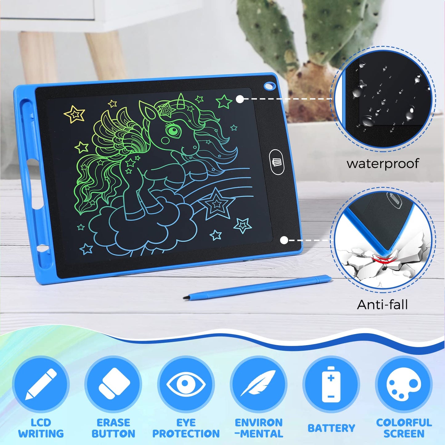 Zhehao 32-Pcs LCD Writing Tablet Set for Kids — 8.5-Inch Colorful Doodle Boards (Ages 3-10)