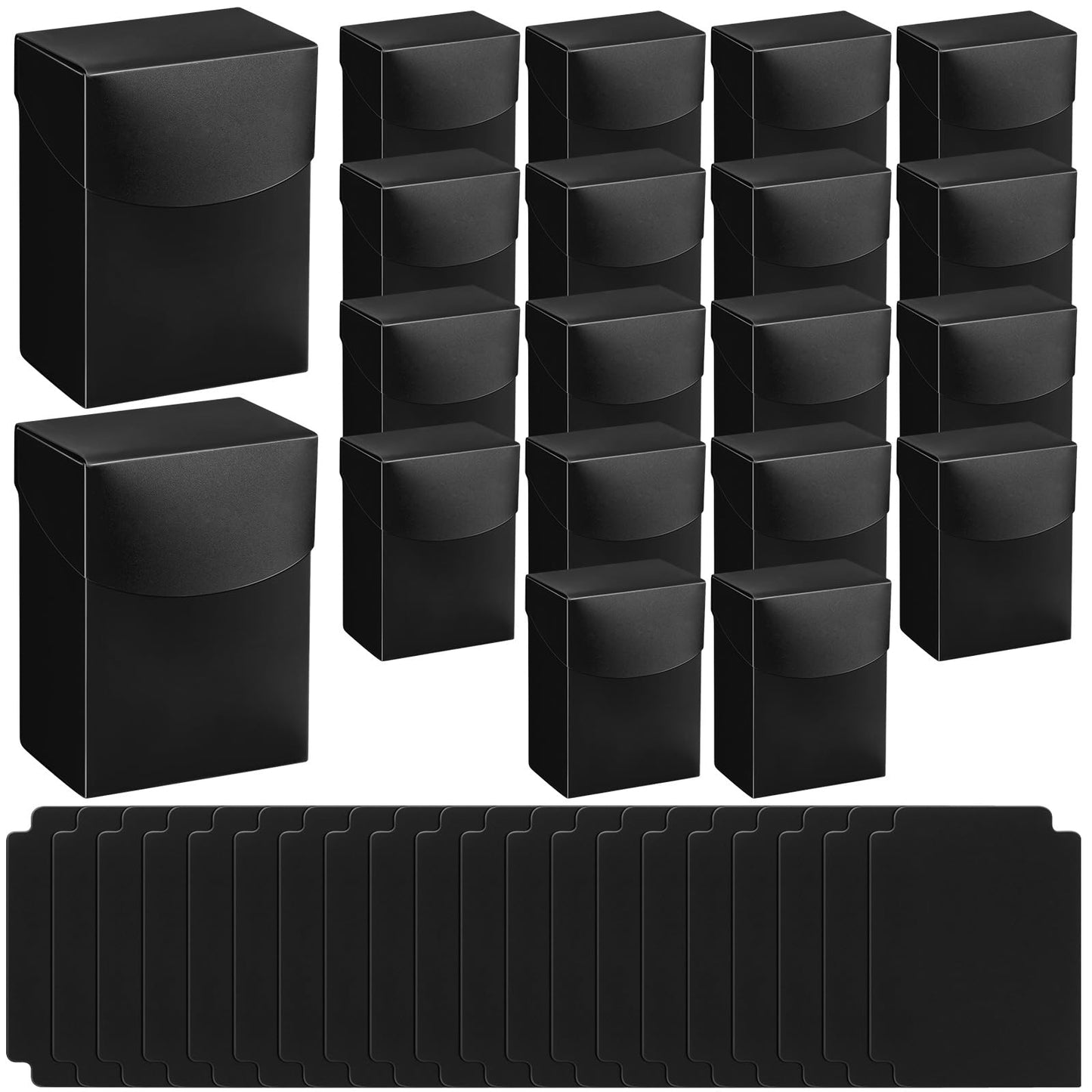 Zhehao 40-Piece Card Box Set with Dividers – Black Deck Boxes for Trading Cards & Games Storage