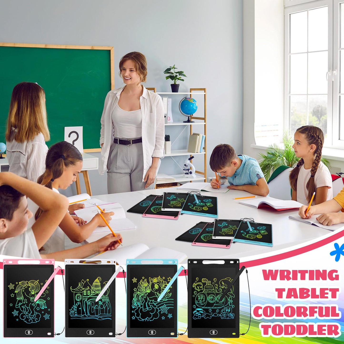 Zhehao 20-Pack LCD Writing Tablets for Kids – 8.5-Inch Colorful Doodle Boards