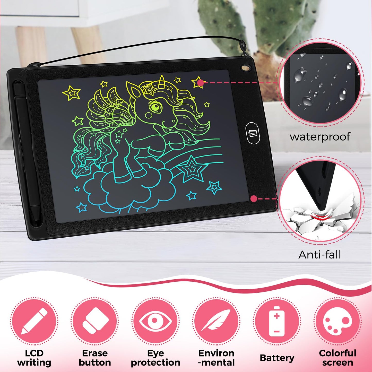 Zhehao 32 Pcs LCD Writing Tablet for Kids – 8.5 Inch Doodle Board Pack (Black)
