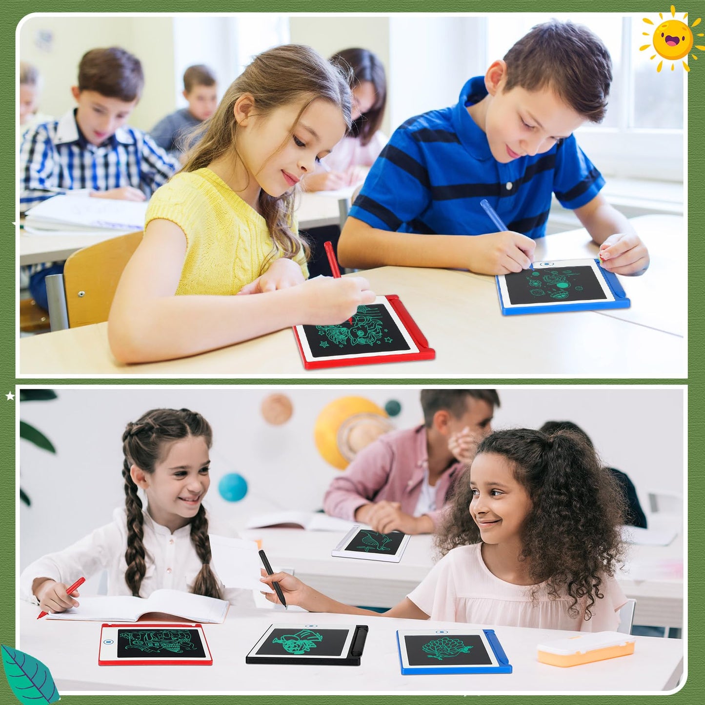Zhehao 32 Pcs Mini LCD Writing Tablet 4.5-Inch – Erasable Learning Pad for Kids