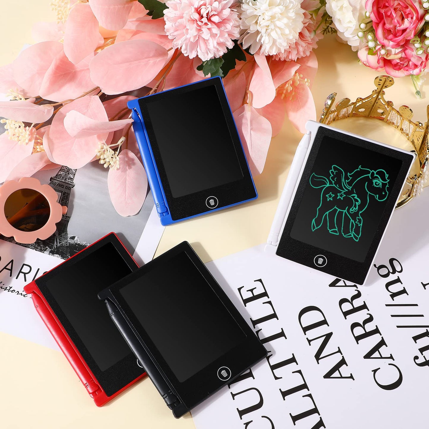 Zhehao 32 Pcs Mini LCD Writing Tablet 4.5 Inch – Portable Erasable Drawing Pad for Kids