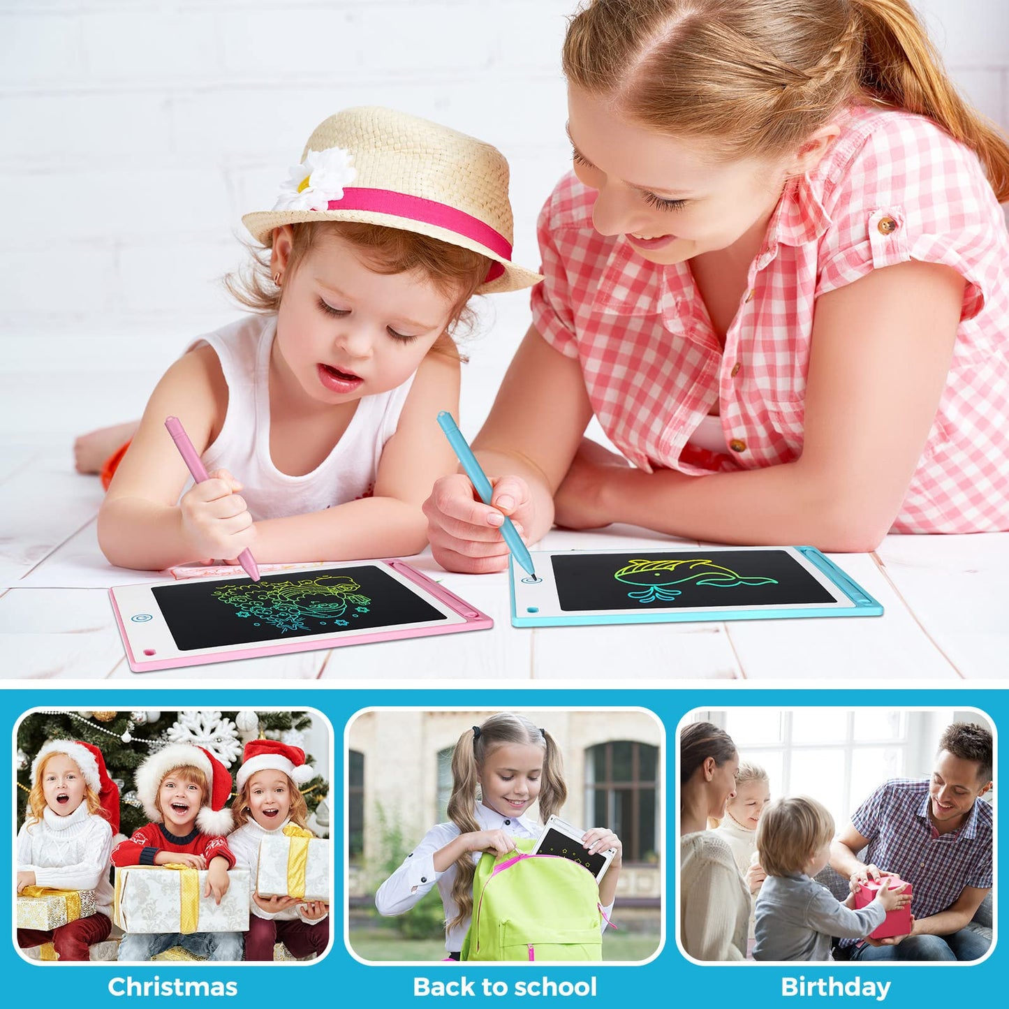 Zhehao 32 Pcs LCD Writing Tablet Set – 8.5-Inch Colorful Doodle Boards for Kids (Ages 3-10)