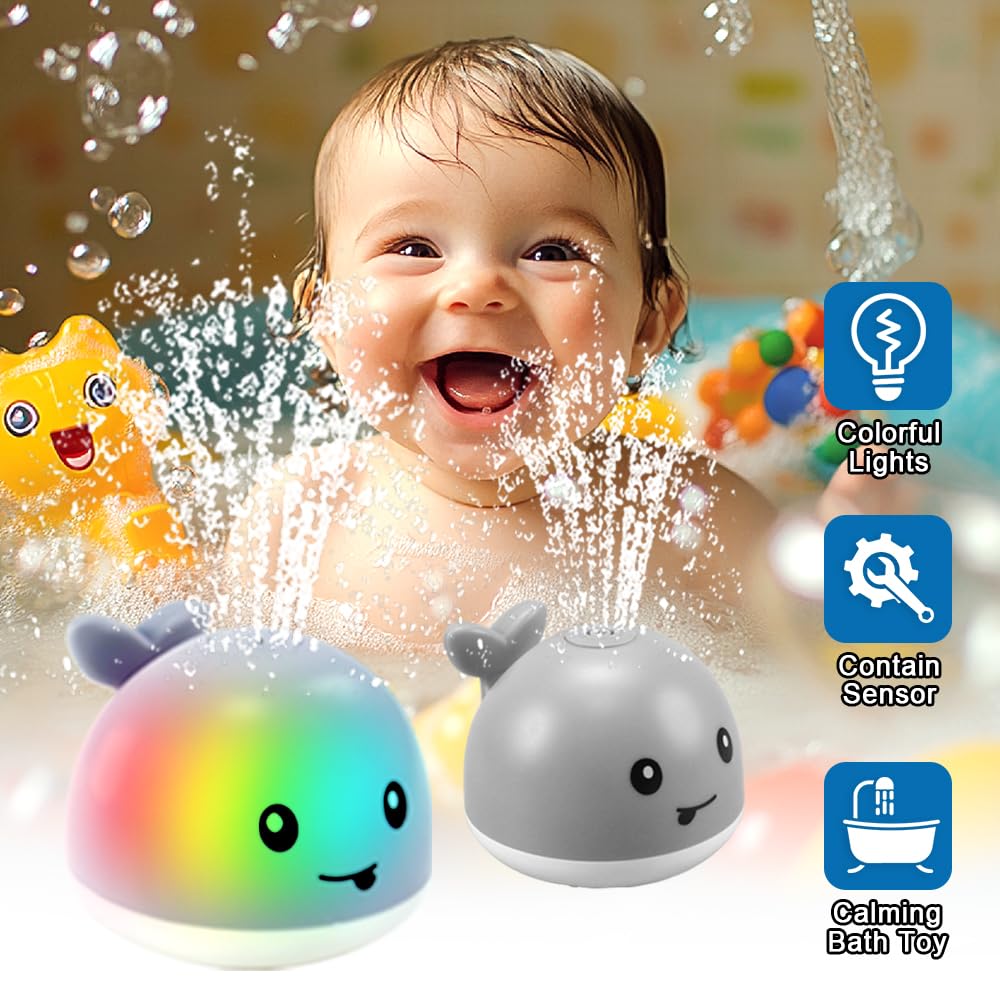 ZHENDUO Baby Bath Toys – Light-Up Sprinkler Whale Bath Toy for Toddlers and Kids