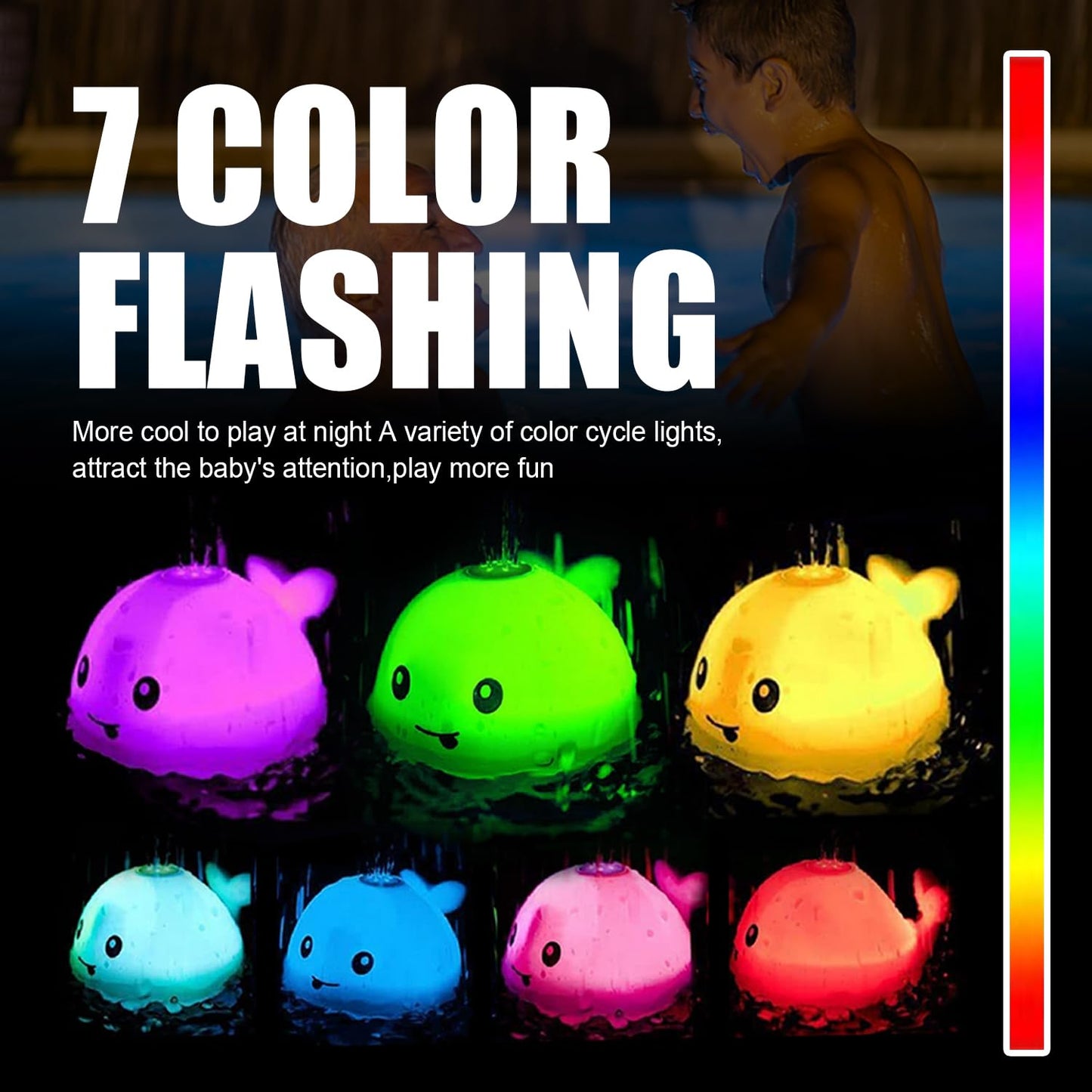 ZHENDUO Baby Bath Toys – Light-Up Sprinkler Whale Bath Toy for Toddlers and Kids
