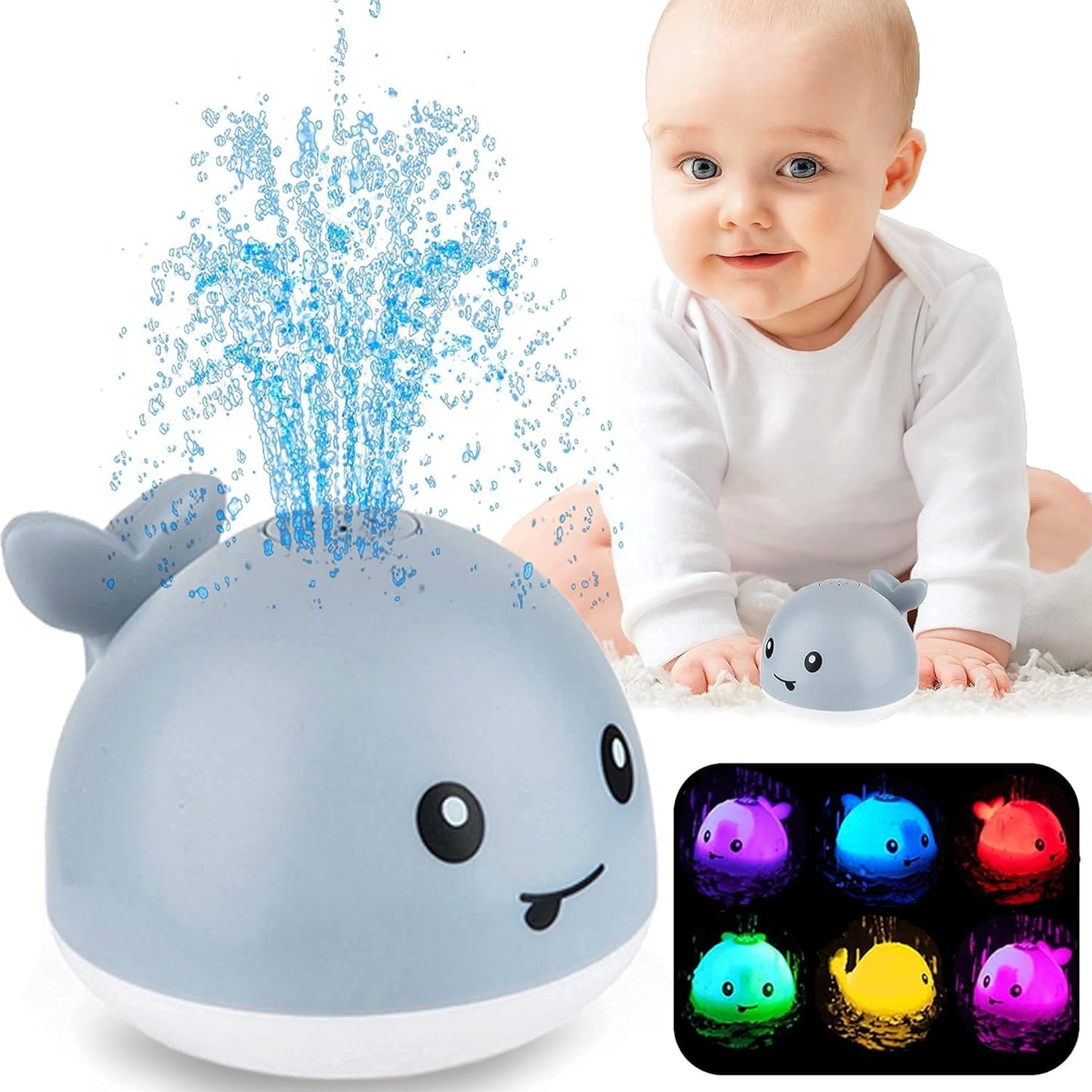 ZHENDUO Baby Bath Toys – Light-Up Sprinkler Whale Bath Toy for Toddlers and Kids