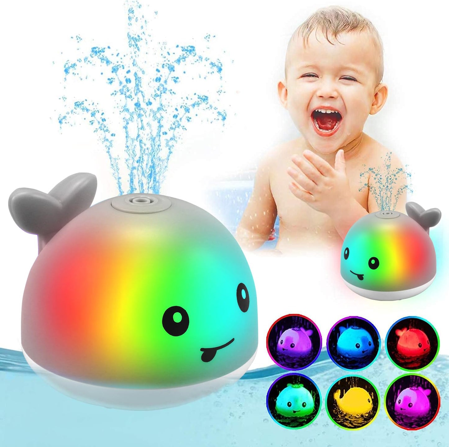 ZHENDUO Baby Bath Toys – Light-Up Sprinkler Whale Bath Toy for Toddlers and Kids