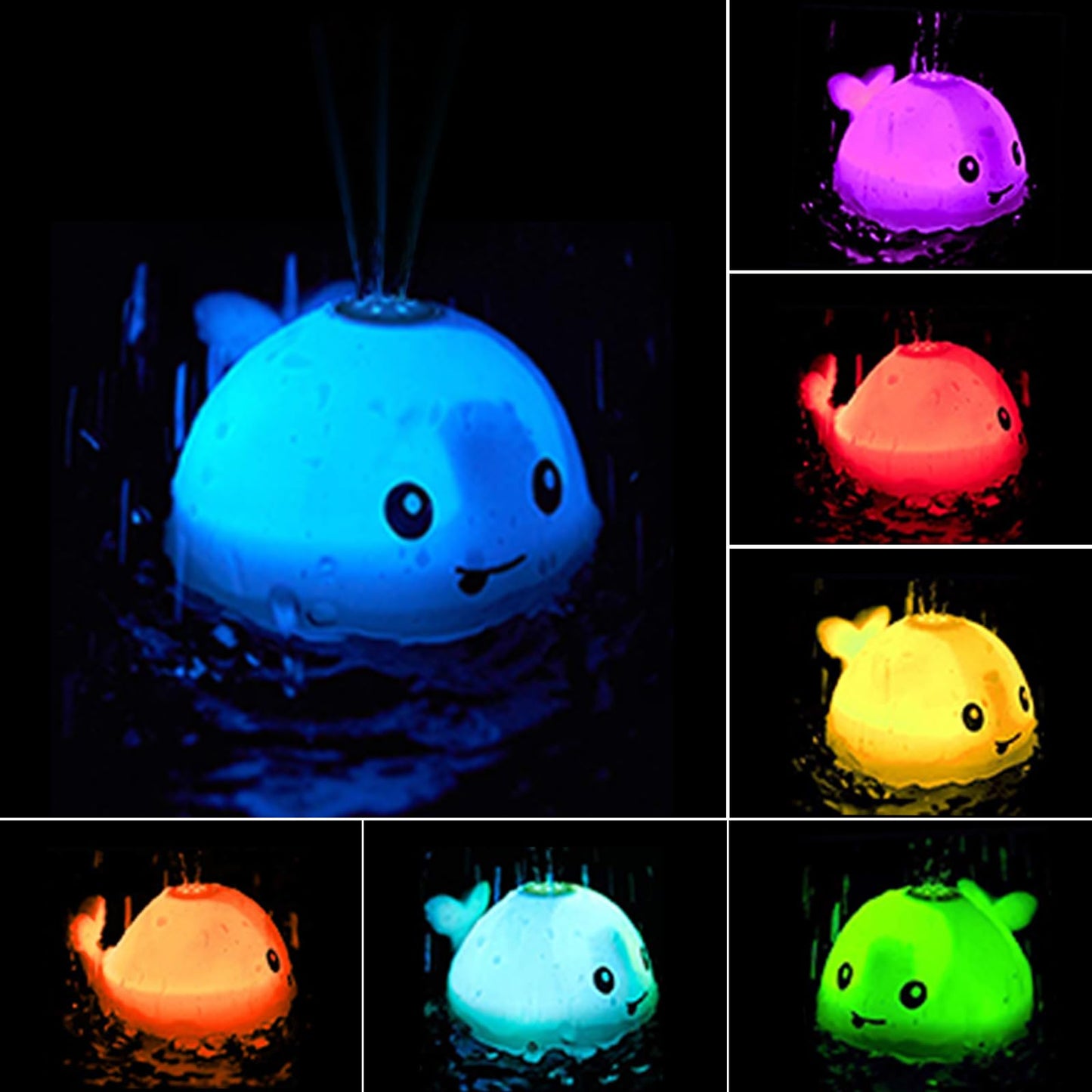 ZHENDUO Rechargeable Light Up Bath Toy – Spray & Glow Whale for Toddlers