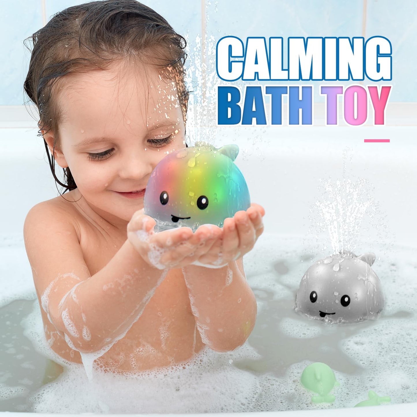 ZHENDUO Baby Bath Toys – Light-Up Sprinkler Whale Bath Toy for Toddlers and Kids