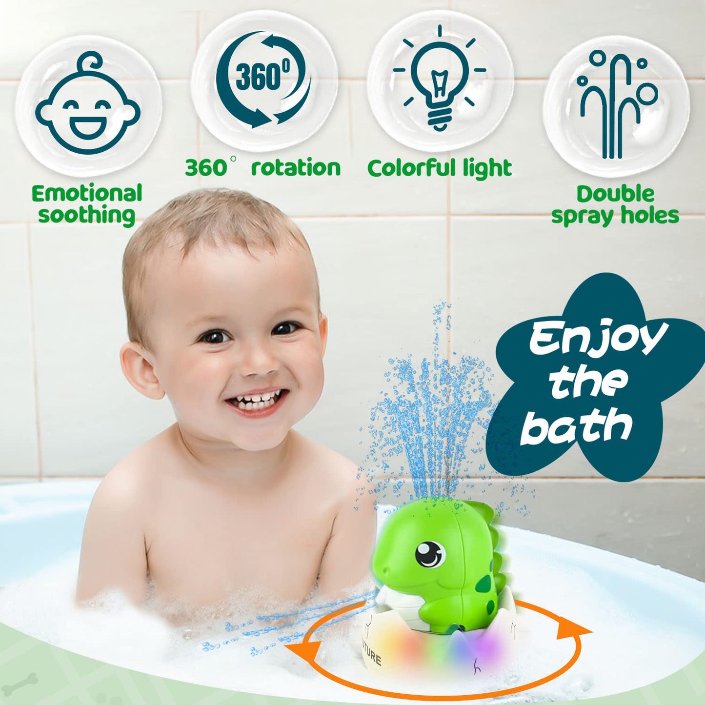 ZHENDUO Baby Bath Toys – Rechargeable Whale Sprayer with Lights