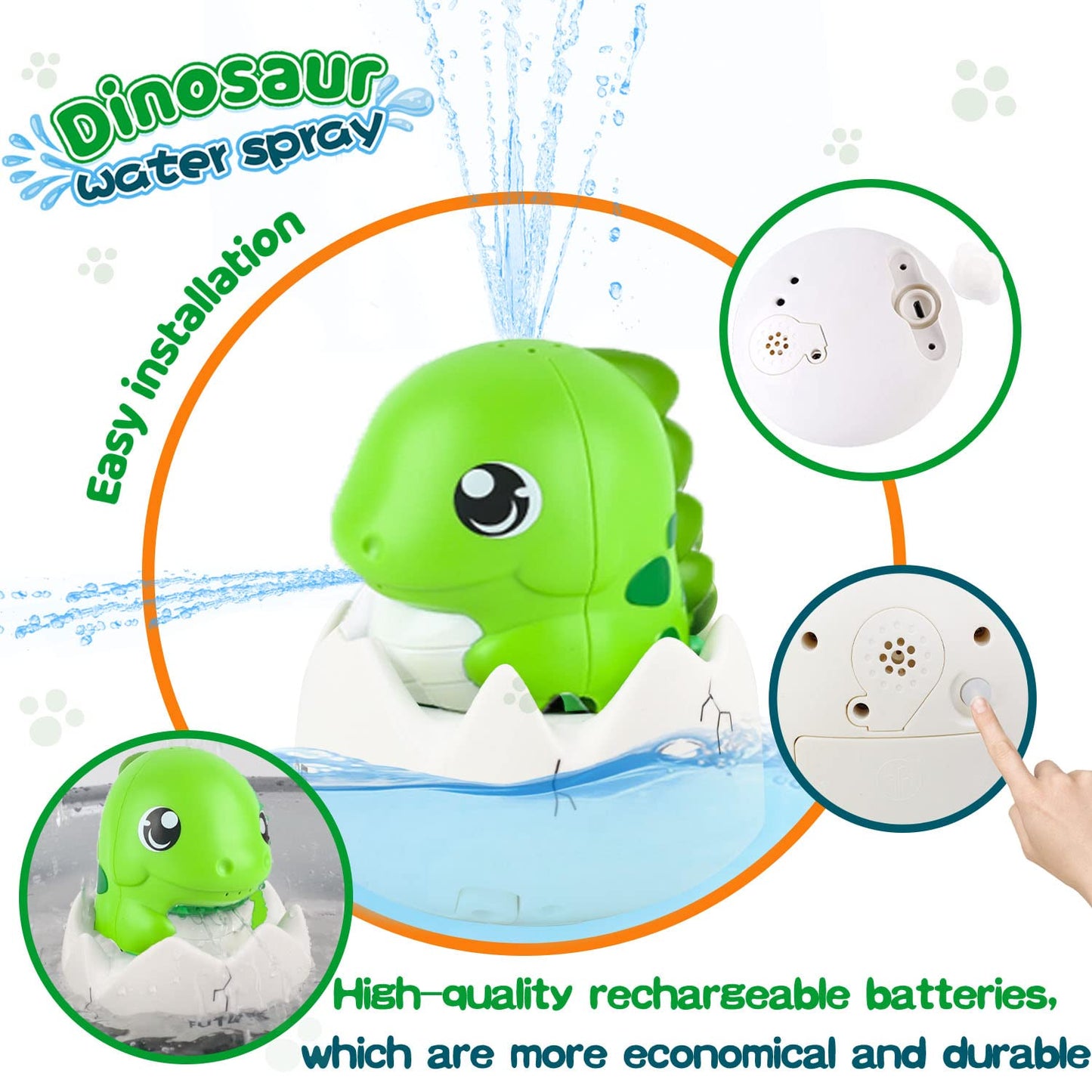 ZHENDUO Baby Bath Toys – Rechargeable Whale Sprayer with Lights