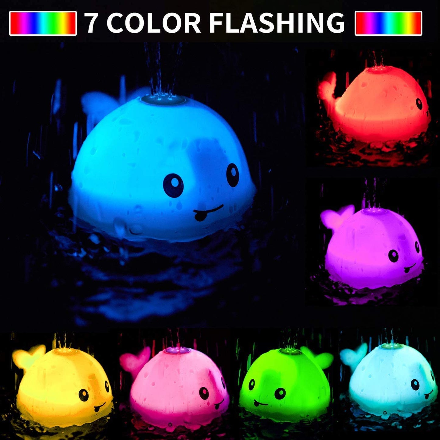 ZHENDUO Baby Bath Toys – Light Up Whale, Automatic Sprinkler for Toddlers
