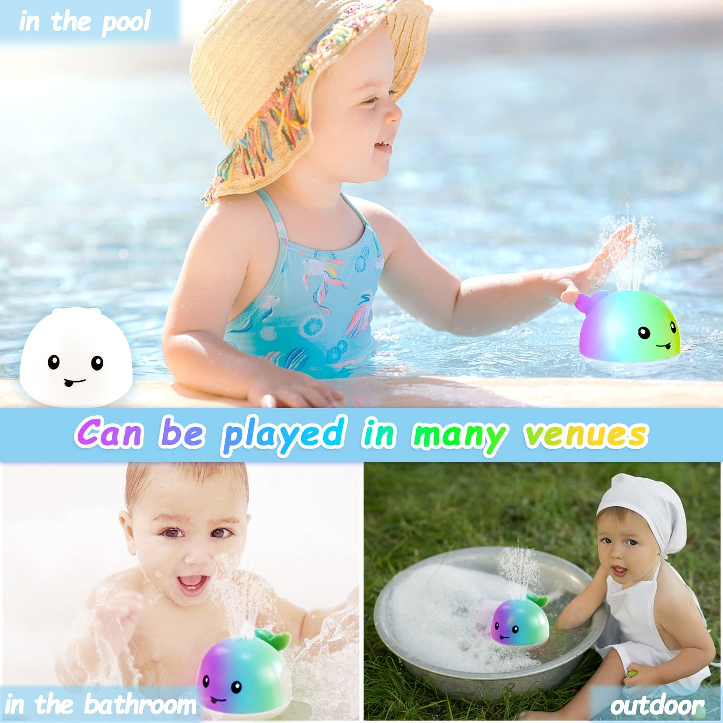 ZHENDUO Baby Bath Toys – Light Up Whale, Automatic Sprinkler for Toddlers
