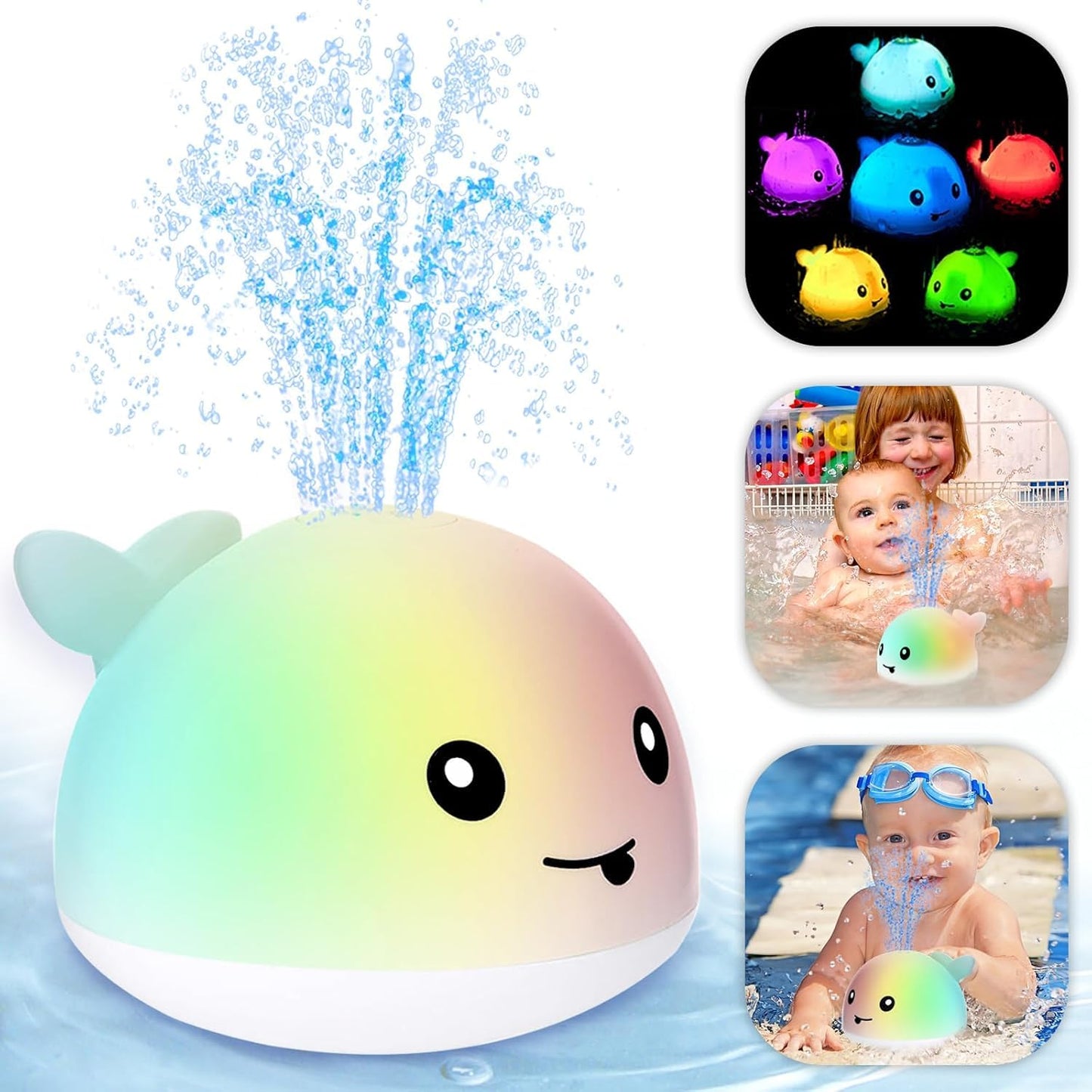 ZHENDUO Baby Bath Toys – Light Up Whale, Automatic Sprinkler for Toddlers