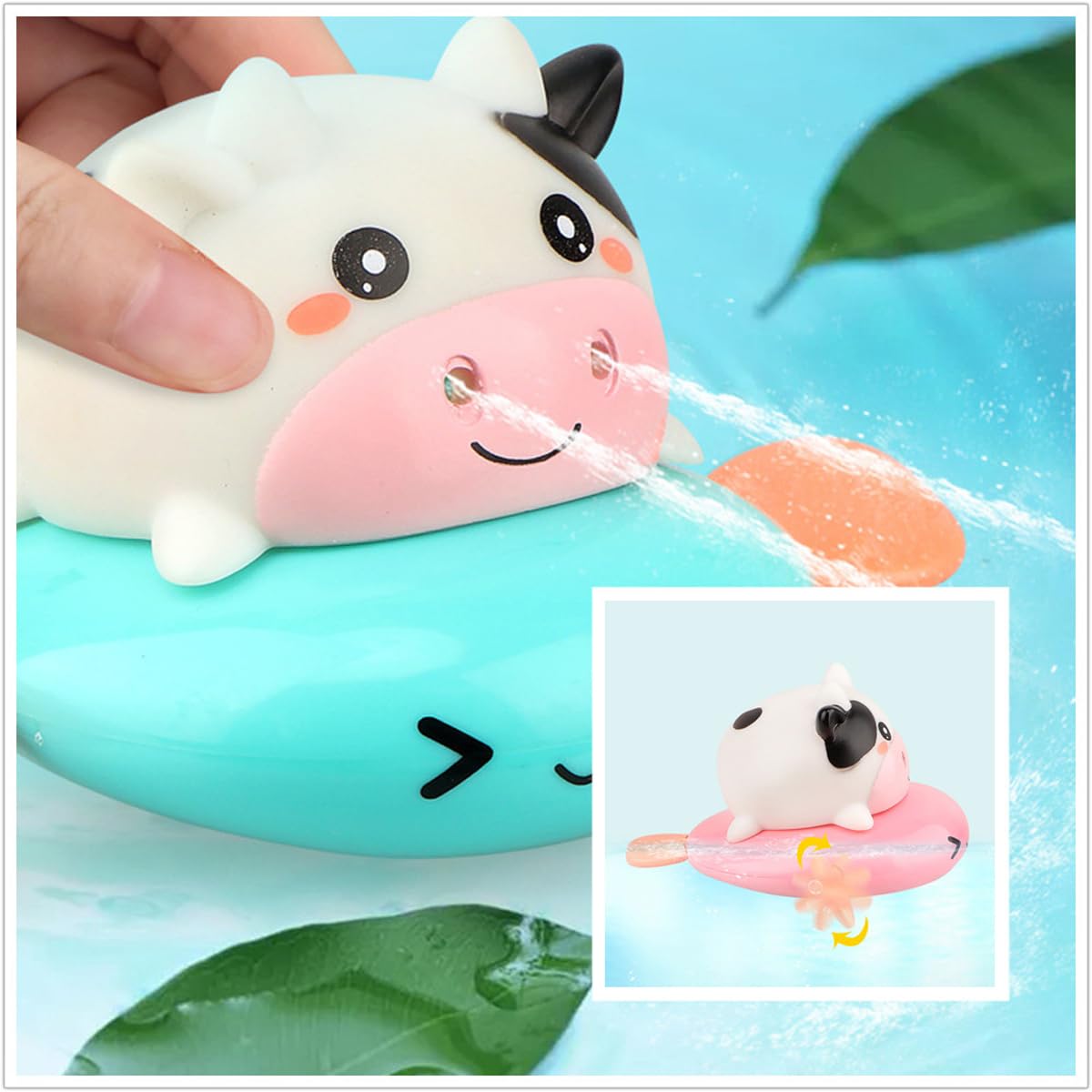 ZHFUYS Bath Toy Set - 5 Pack Wind-Up Animal Toys for Toddlers 1-3