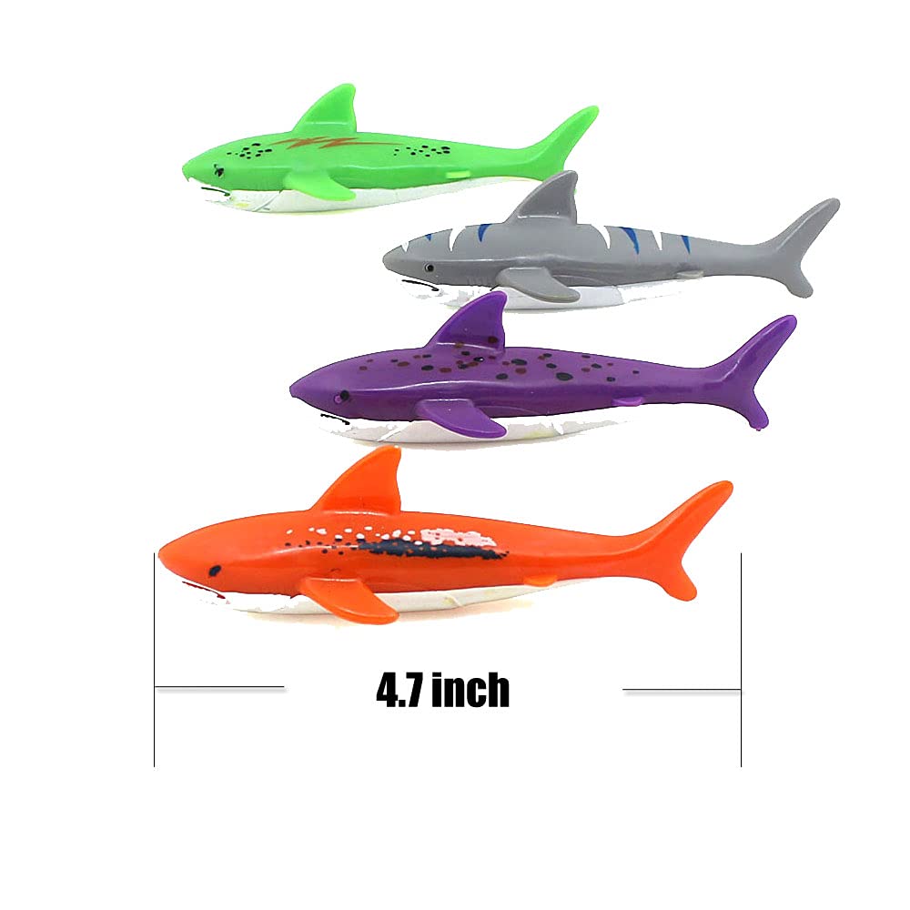ZHFUYS Diving Pool Toy Shark Torpedo – 4 Pack for Water Play