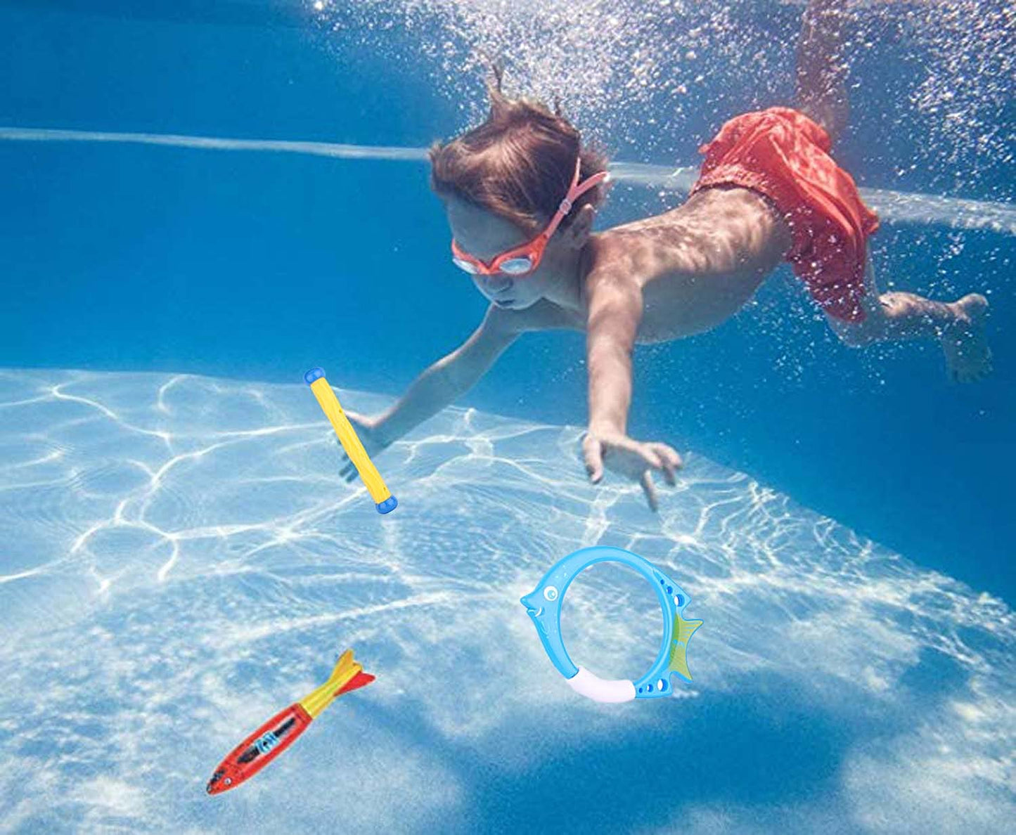 ZHFUYS Diving Pool Toy Shark Torpedo – 4 Pack for Water Play