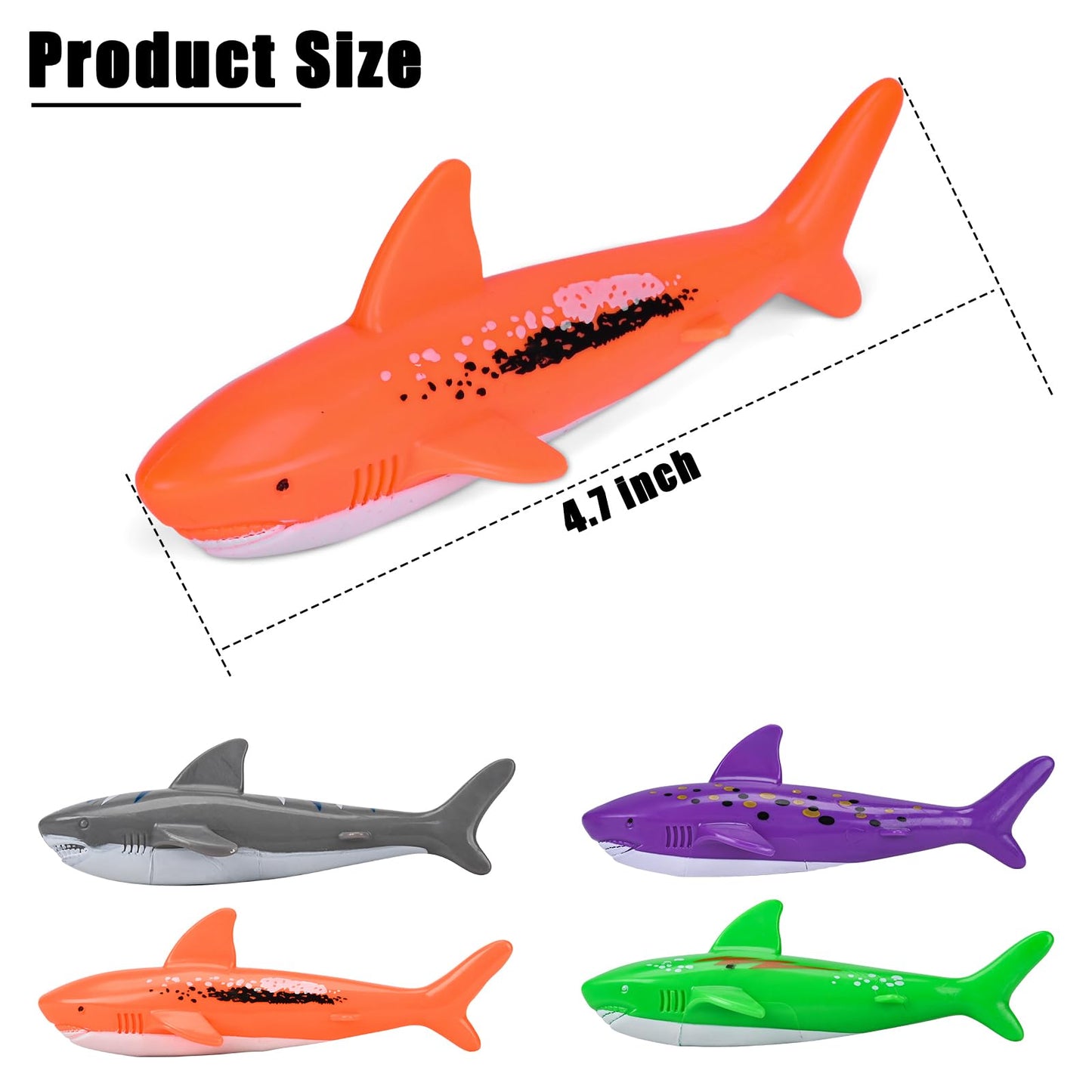 ZHFUYS Diving Pool Toy Shark Torpedo – 4 Pack for Water Play