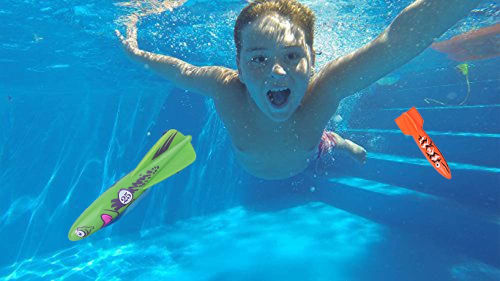 ZHFUYS Diving Pool Toy Shark Torpedo – 4 Pack for Water Play