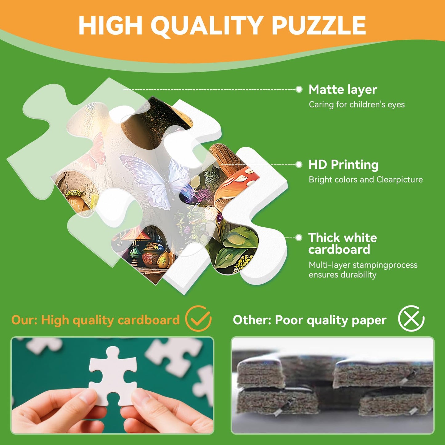 Zhiseoyi 500-Piece Jigsaw Puzzle for Adults – Spring Fantasy Cats & Mushrooms (Clearance)